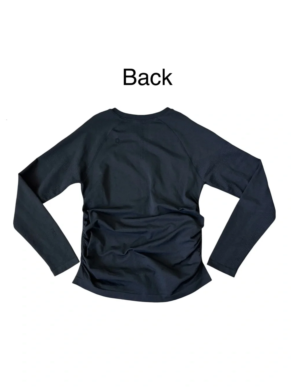 FIGS Women's Seamless Ruched Long-Sleeve Underscrub Top BLACK